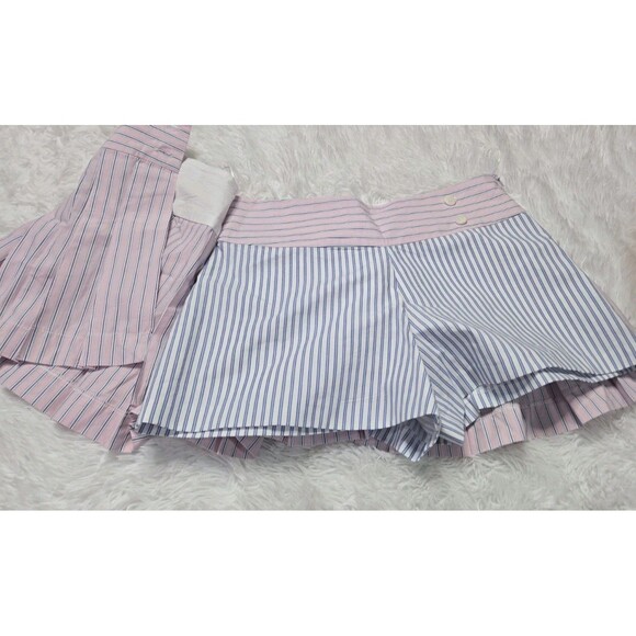 ZARA Striped Wrap Front Cotton Skirt Skorts Size Small - Picture 7 of 8